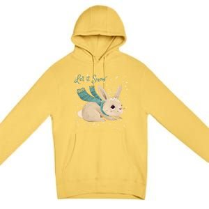 Let It Snow Adorable Winter Bunny Cute Rabbit Christmas Gift Premium Pullover Hoodie