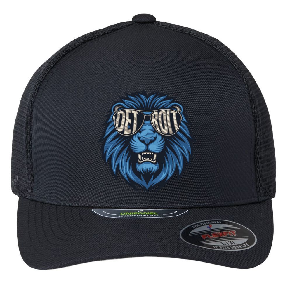 Lions Inspirational Strength And Courage Flexfit Unipanel Trucker Cap
