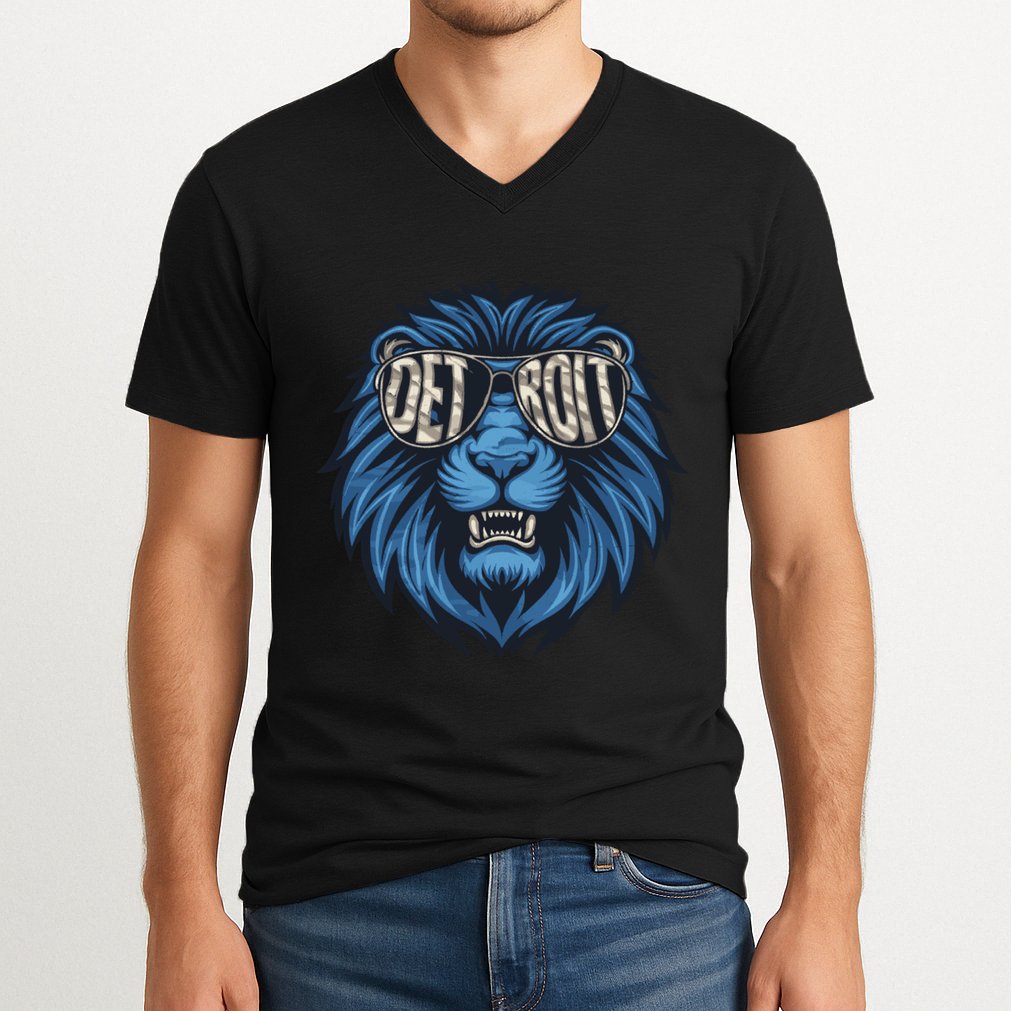 Lions Inspirational Strength And Courage V-Neck T-Shirt