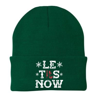 Let It Snow Le Tits Now Funny Winter Snowflake Christmas Gift Knit Cap Winter Beanie