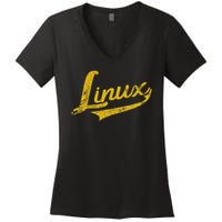 Linux It Systems Engineer Nerd Geek Throwback Women's V-Neck T-Shirt