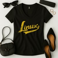 Linux It Systems Engineer Nerd Geek Throwback Women's V-Neck T-Shirt