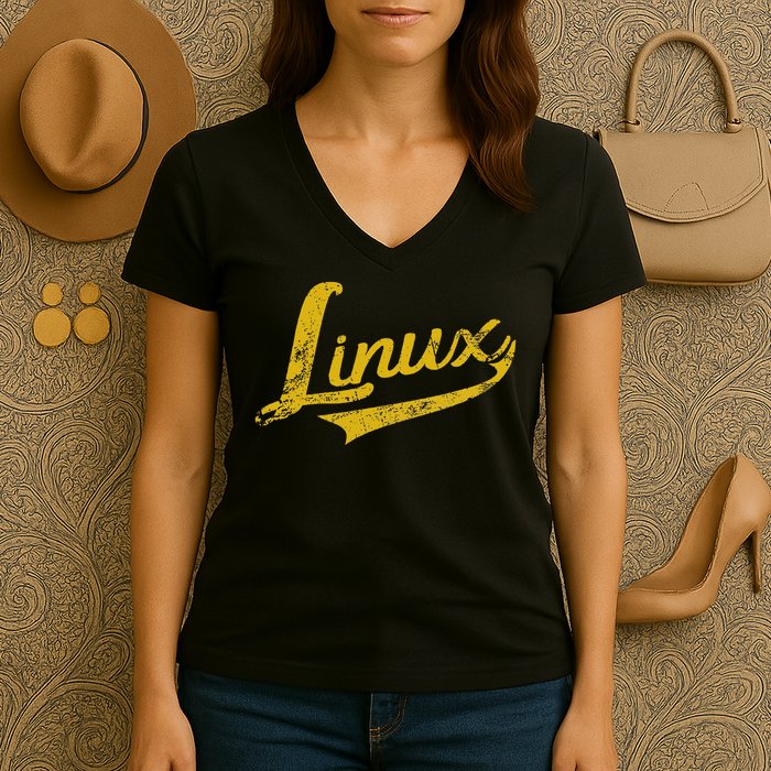 Linux It Systems Engineer Nerd Geek Throwback Women's V-Neck T-Shirt