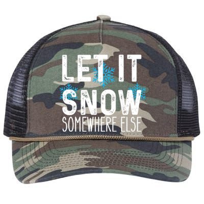 Let It Snow Somewhere Else Funny Winter Saying Retro Rope Trucker Hat Cap