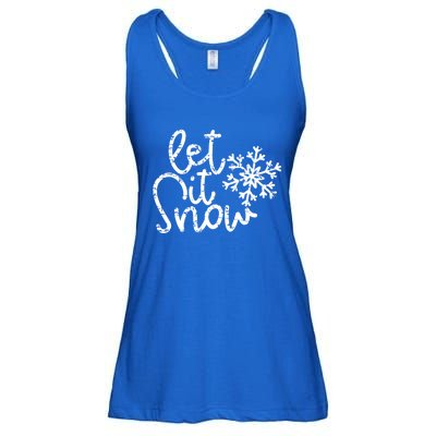 Let It Snow Christmas Snowflake Gift Ladies Essential Flowy Tank