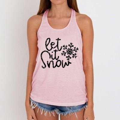 Let It Snow Christmas Snowflake Gift Women's Knotted Racerback Tank