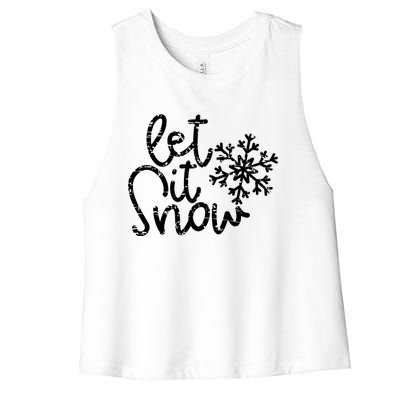 Let It Snow Christmas Snowflake Gift Women's Racerback Cropped Tank