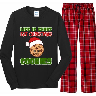 Life Is Short Eat Christmas Cookies Holiday Oven Bake Cookie Gift Long Sleeve Pajama Set