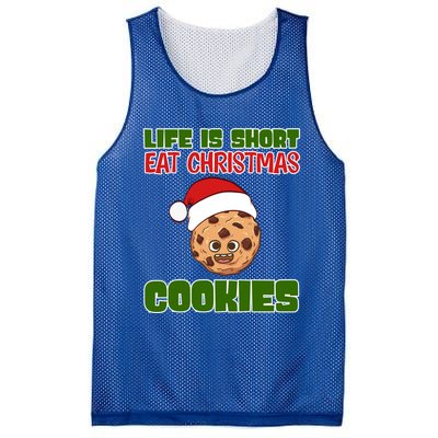 Life Is Short Eat Christmas Cookies Holiday Oven Bake Cookie Gift Mesh Reversible Basketball Jersey Tank