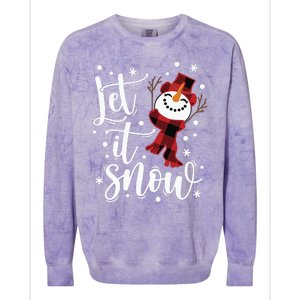 Let It Snow Christmas Snowman Colorblast Crewneck Sweatshirt