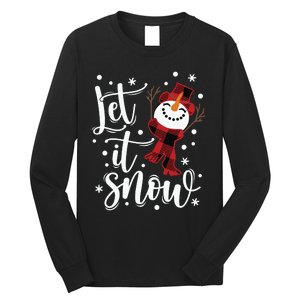 Let It Snow Christmas Snowman Long Sleeve Shirt