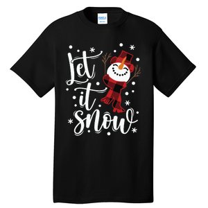 Let It Snow Christmas Snowman Tall T-Shirt