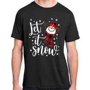 Let It Snow Christmas Snowman Adult ChromaSoft Performance T-Shirt