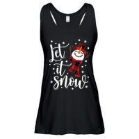 Let It Snow Christmas Snowman Ladies Essential Flowy Tank