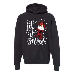 Let It Snow Christmas Snowman Premium Hoodie