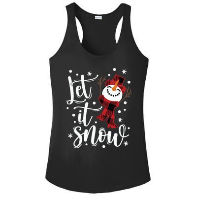 Let It Snow Christmas Snowman Ladies PosiCharge Competitor Racerback Tank