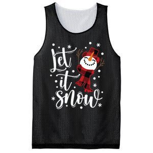 Let It Snow Christmas Snowman Mesh Reversible Basketball Jersey Tank