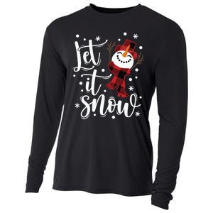 Let It Snow Christmas Snowman Cooling Performance Long Sleeve Crew