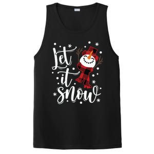 Let It Snow Christmas Snowman PosiCharge Competitor Tank