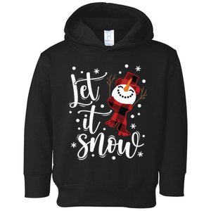 Let It Snow Christmas Snowman Toddler Hoodie