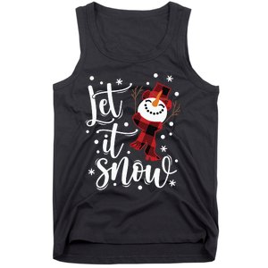 Let It Snow Christmas Snowman Tank Top