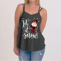 Let It Snow Christmas Snowman Women's Strappy Tank