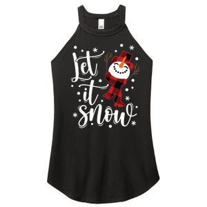 Let It Snow Christmas Snowman Women's Perfect Tri Rocker Tank