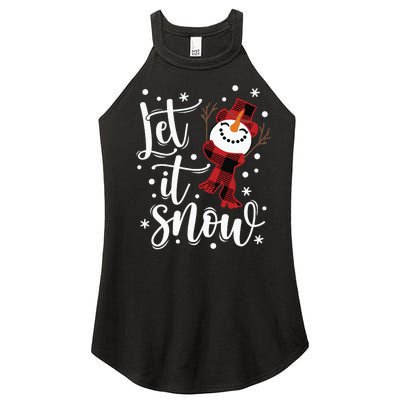 Let It Snow Christmas Snowman Women's Perfect Tri Rocker Tank