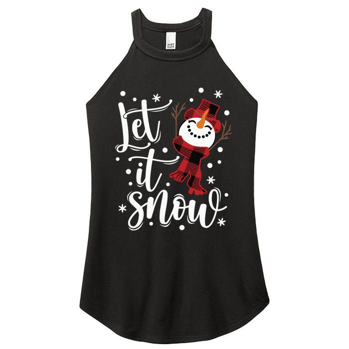 Let It Snow Christmas Snowman Women's Perfect Tri Rocker Tank