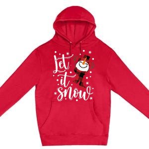 Let It Snow Christmas Snowman Premium Pullover Hoodie