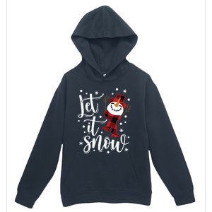 Let It Snow Christmas Snowman Urban Pullover Hoodie