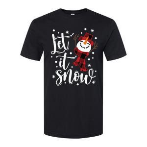 Let It Snow Christmas Snowman Softstyle CVC T-Shirt