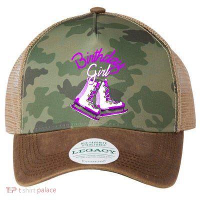 Love Ice Skating Love Ice Party Birthday Girl Legacy Tie Dye Trucker Hat