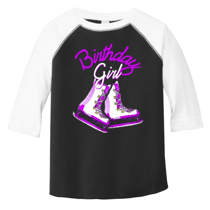 Love Ice Skating Love Ice Party Birthday Girl Toddler Fine Jersey T-Shirt