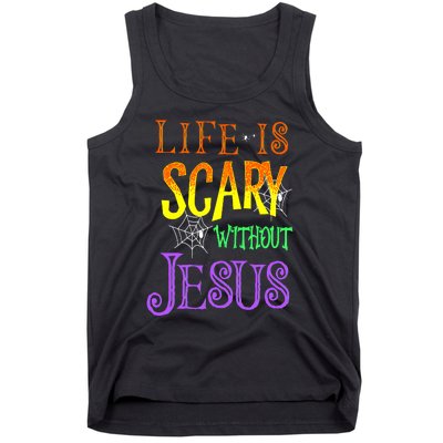 Life Is Scary Without Jesus Halloween Costume Tank Top