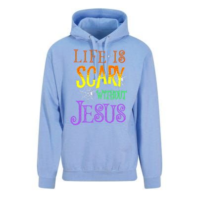 Life Is Scary Without Jesus Halloween Costume Unisex Surf Hoodie