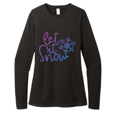 Let It Snow Christmas Snowflake Gift Womens CVC Long Sleeve Shirt