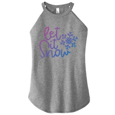 Let It Snow Christmas Snowflake Gift Women’s Perfect Tri Rocker Tank