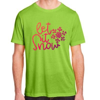 Let It Snow Christmas Snowflake Gift Adult ChromaSoft Performance T-Shirt