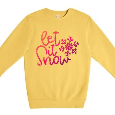 Let It Snow Christmas Snowflake Gift Premium Crewneck Sweatshirt