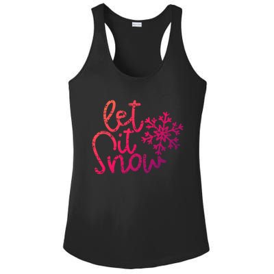 Let It Snow Christmas Snowflake Gift Ladies PosiCharge Competitor Racerback Tank