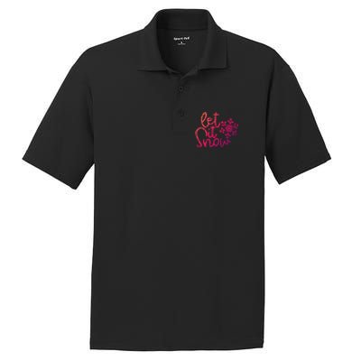 Let It Snow Christmas Snowflake Gift PosiCharge RacerMesh Polo