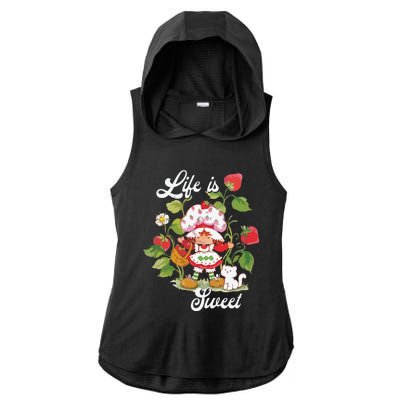 Life Is Sweet Vintage Berry Garden Ladies PosiCharge Tri-Blend Wicking Draft Hoodie Tank