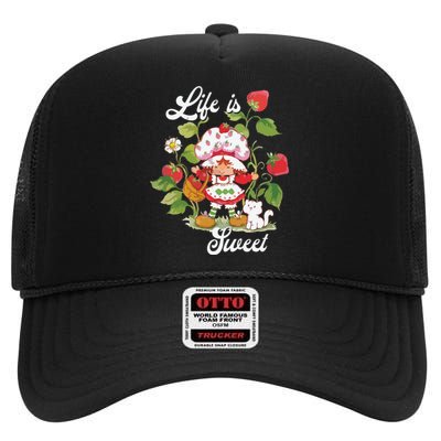 Life Is Sweet Vintage Berry Garden High Crown Mesh Back Trucker Hat