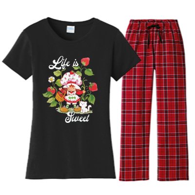 Life Is Sweet Vintage Berry Garden Women's Flannel Pajama Set