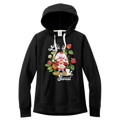 Life Is Sweet Vintage Berry Garden Women's Fleece Hoodie