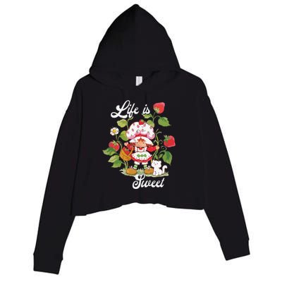 Life Is Sweet Vintage Berry Garden Crop Fleece Hoodie