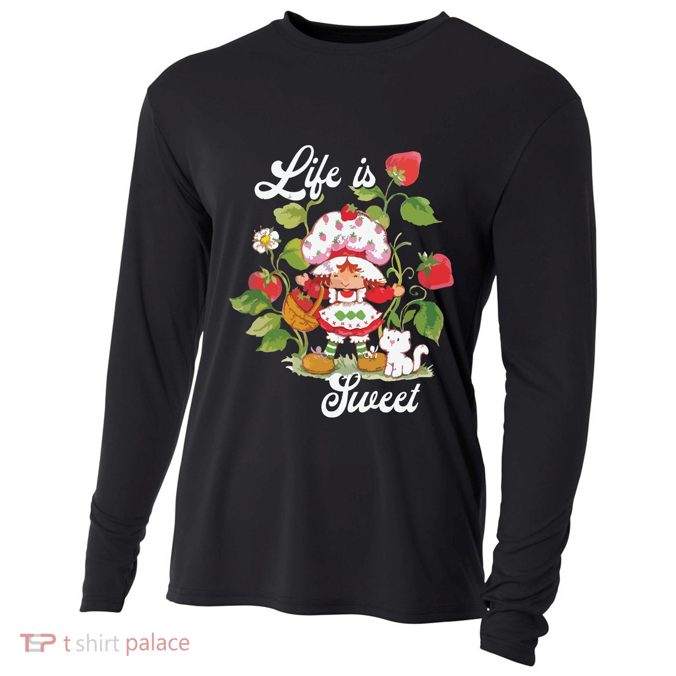 Life Is Sweet Vintage Berry Garden Cooling Performance Long Sleeve Crew