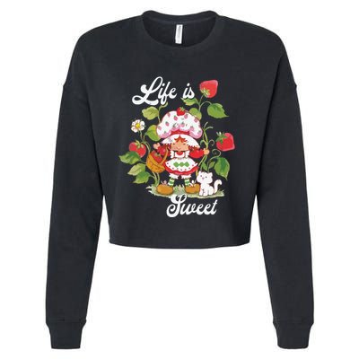 Life Is Sweet Vintage Berry Garden Cropped Pullover Crew