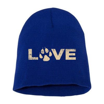 life is so much better with a dog Short Acrylic Beanie